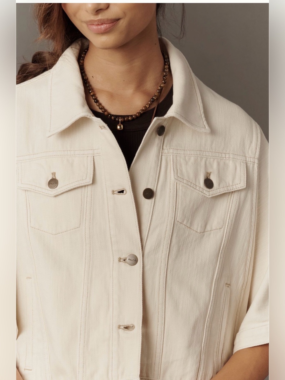 NWOT Anthropologie Pilcro Weston Cape Denim Boyfriend Jacket - Picture 3 of 9